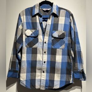 Ocean Blue Buffalo Plaid Flannel Shirt Jacket